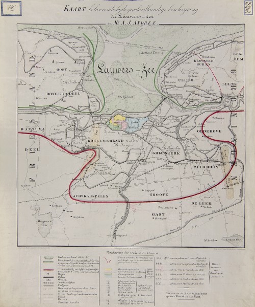 Een kaart van de Lauwerszee uit 18813